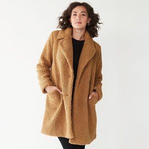 NWOT Nine West Double Breasted Teddy Coat
